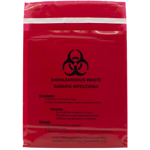 Lighthouse Biohazard Waste Stick On Bags, Large